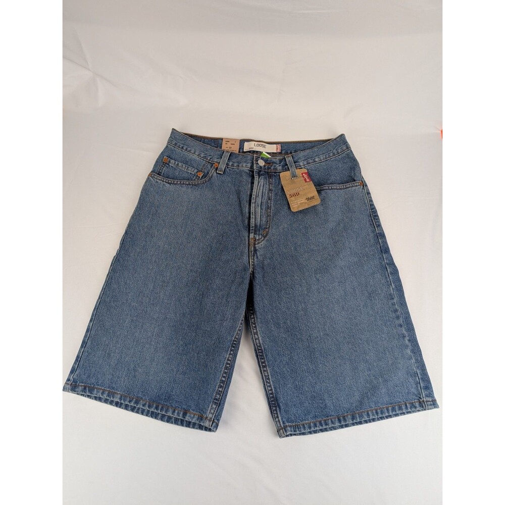 Men's 33 NWT Levis 569 Loose Straight Denim Shorts Blue Medium Wash Jean Shorts